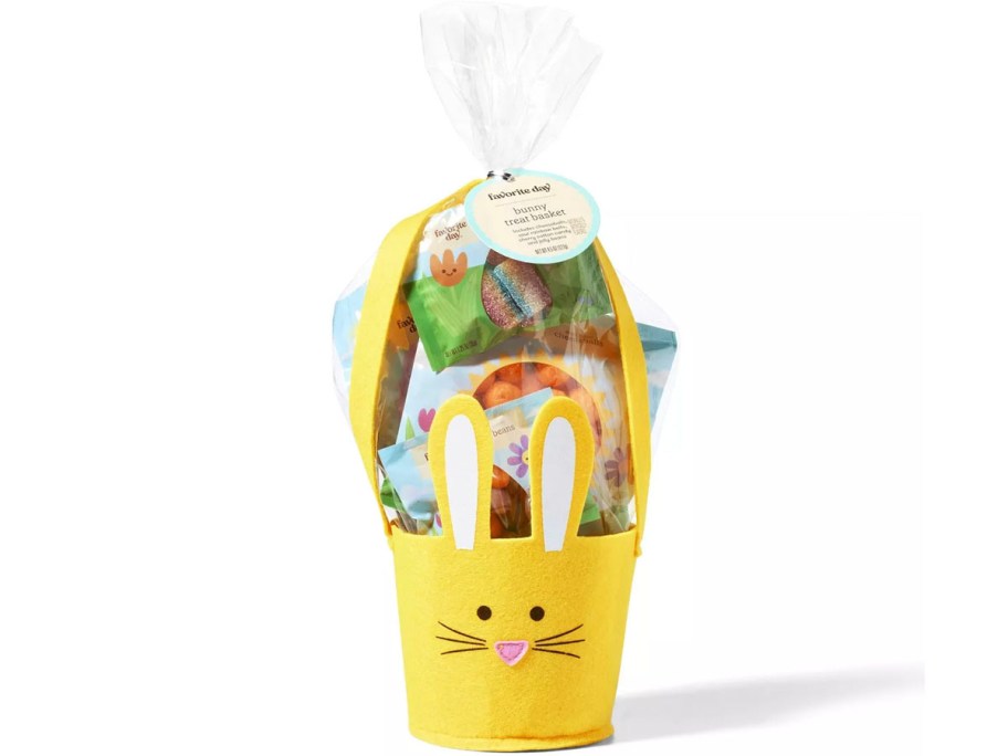 target yellow bunny felt easter basket 