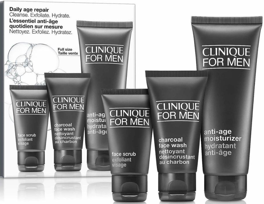 3 piece mens clinique skin care set