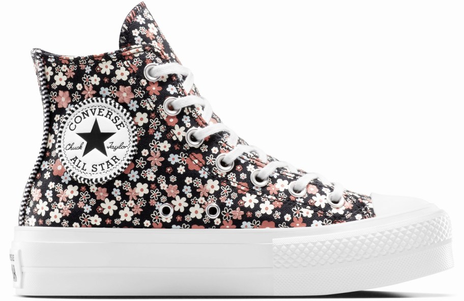 small floral print platform high top sneaker
