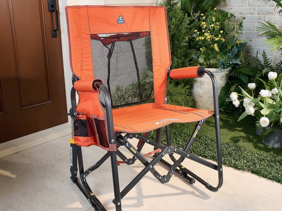 GCI Outdoor Pack Away Portable Rocking Chair in orange