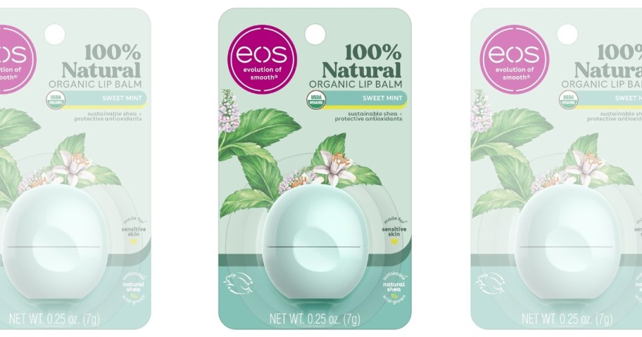 eos sweet mint lip balm in the packaging