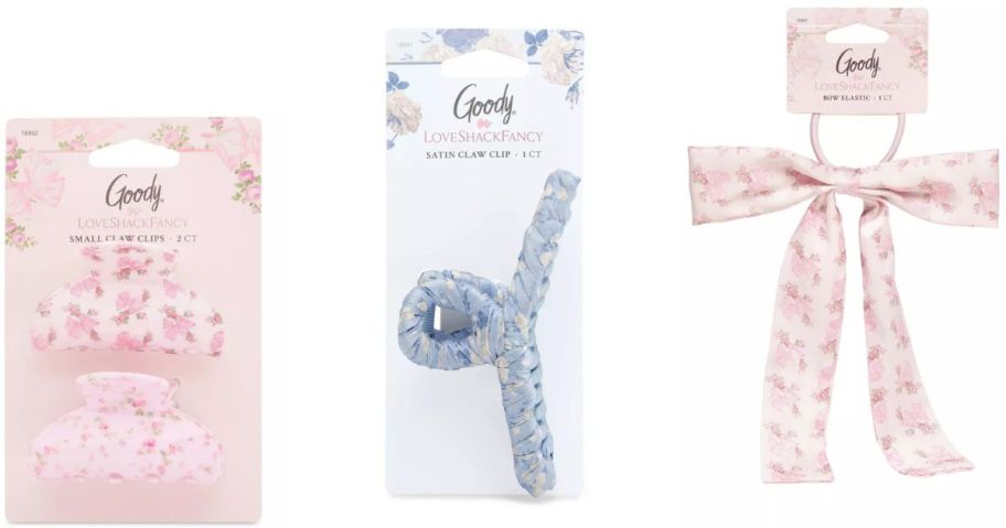 Stock images of 3 LoveShackFancy Goody Hair Clips