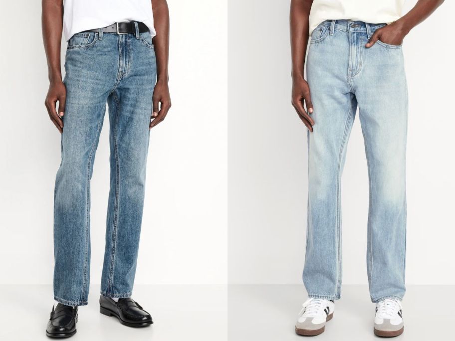Stock images of two men wearing Old Navy jeans