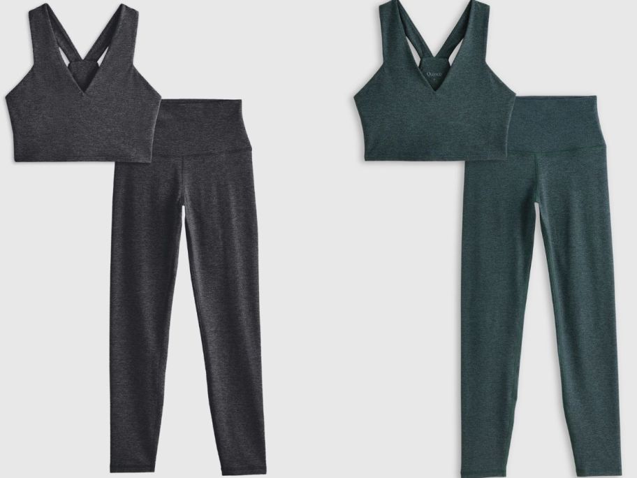 Stock images of two Quince Women's Ultra-Soft Namaste Sets