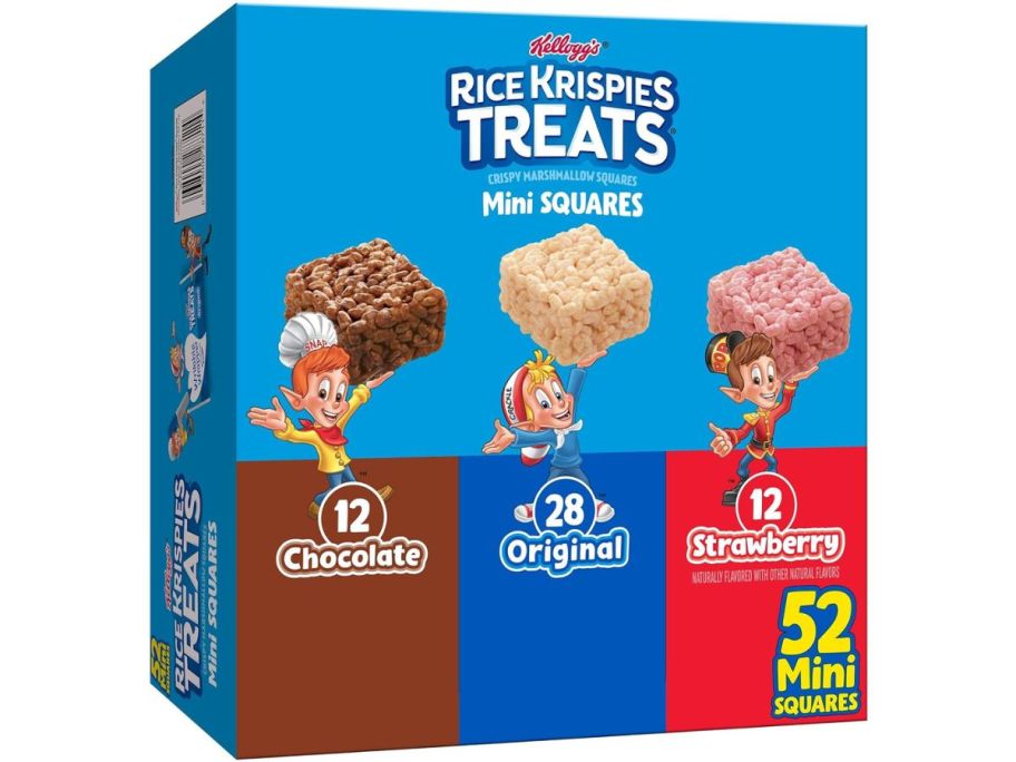 Stock image of a Rice Krispies Treats .39oz Mini Squares Variety Pack 52-Count Box