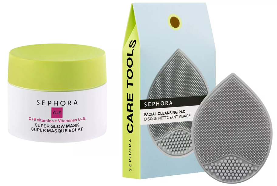 Sephora Glow Mask and facial cleansing pad