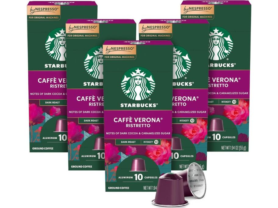 Stock image of Starbucks by Nespresso Original Line 50-Count Pods in Cafe Verona