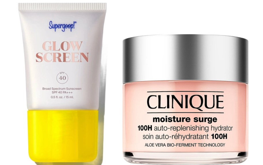 Supergoop and clinique beauty products