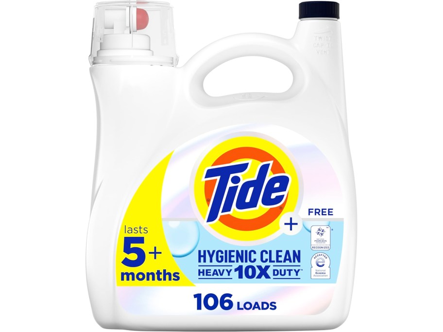 large white bottle of Tide Hygienic Clean Laundry Detergent