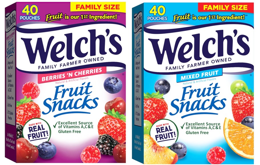 two boxes of Welch's Fruit Snacks