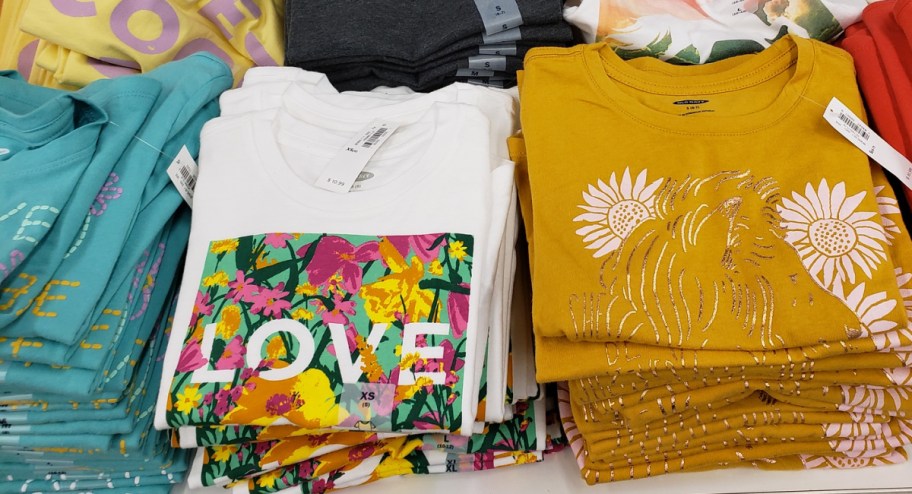Women tshirts from old navy displayed