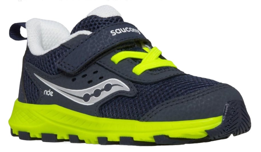 navy and green kids sneakers