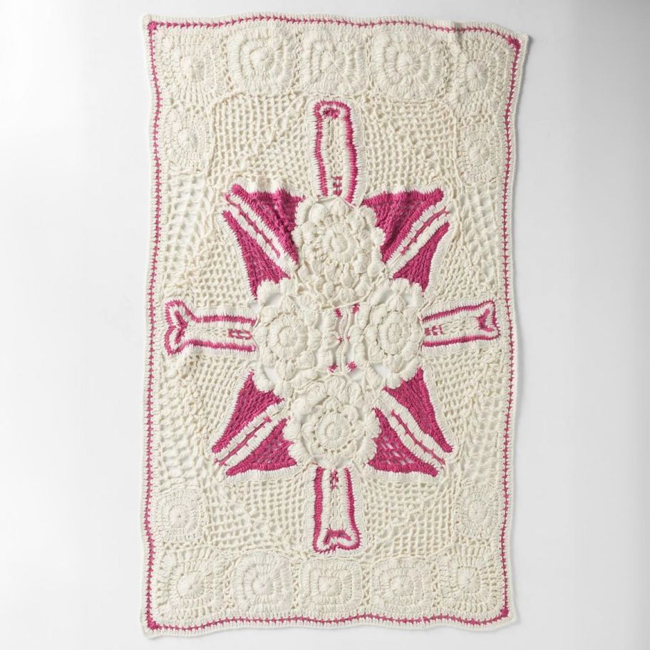 a crocheted throw blanket