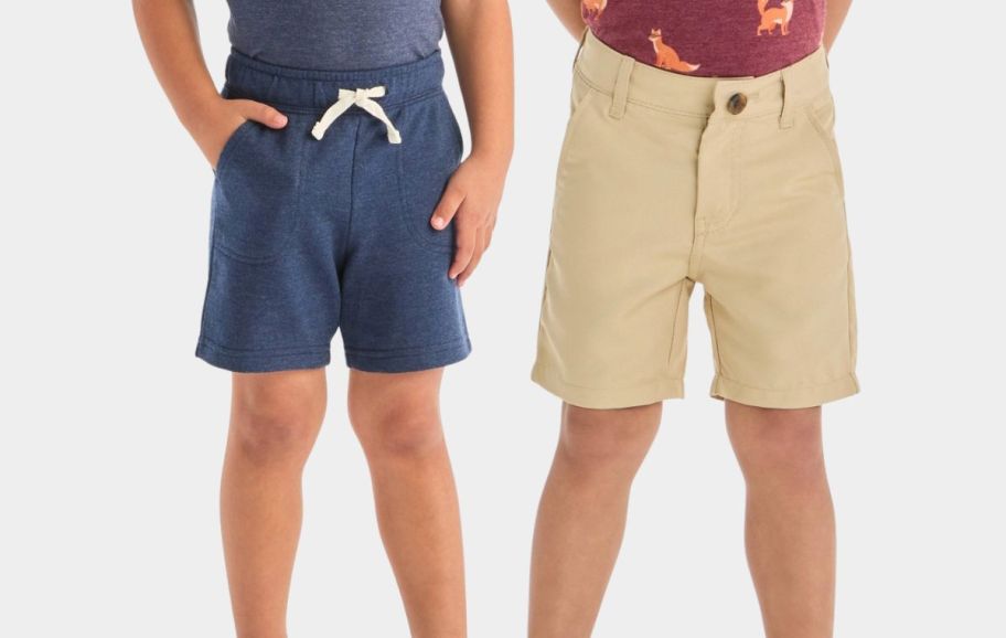 two boys wearing shorts