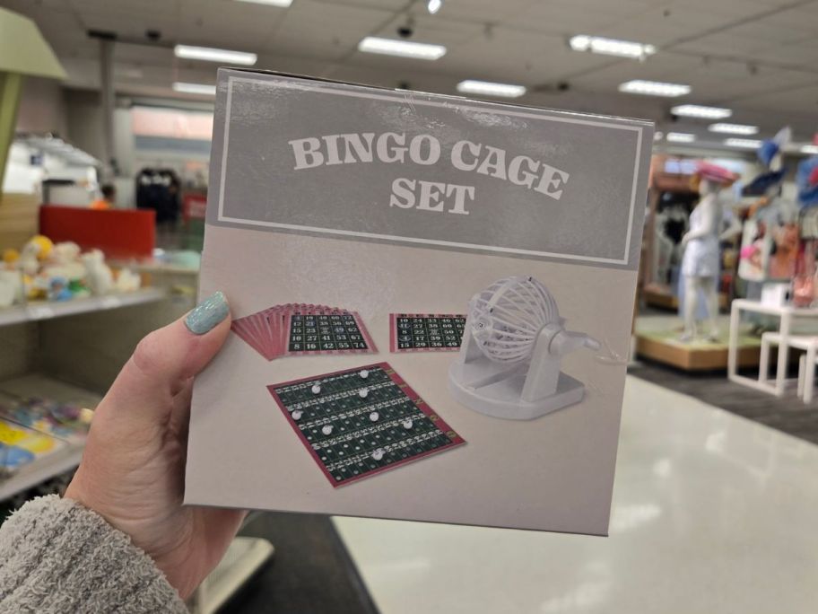 Bingo Cage Set box in hand in store