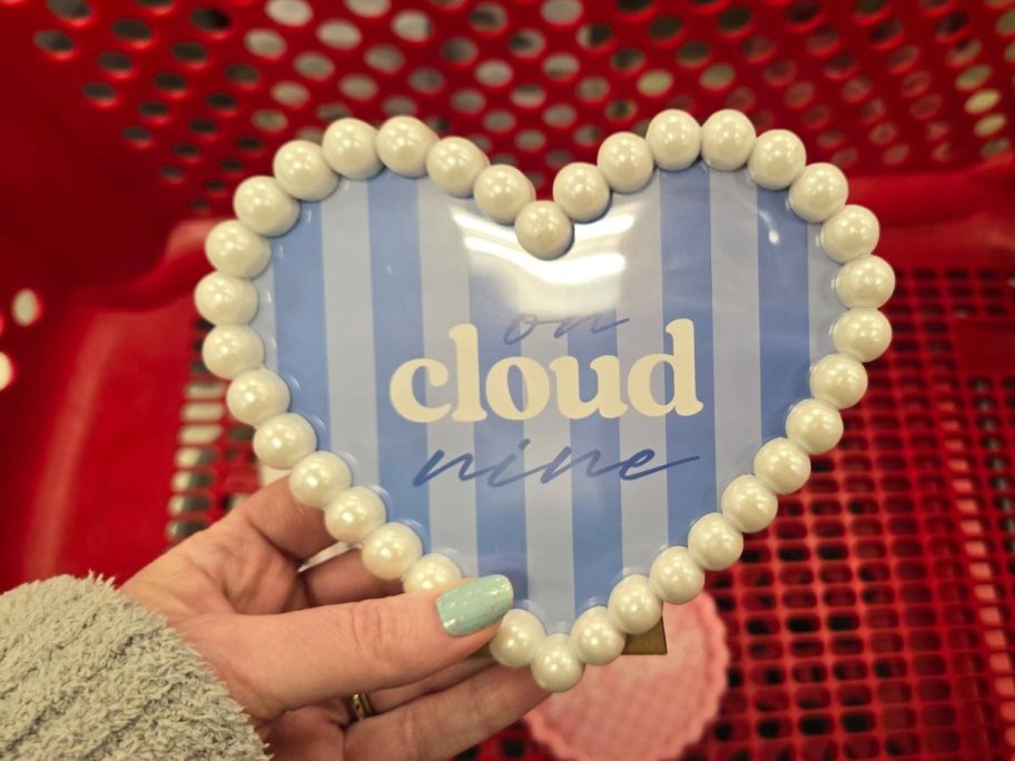 blue and white On Cloud Nine Frame in hand in store