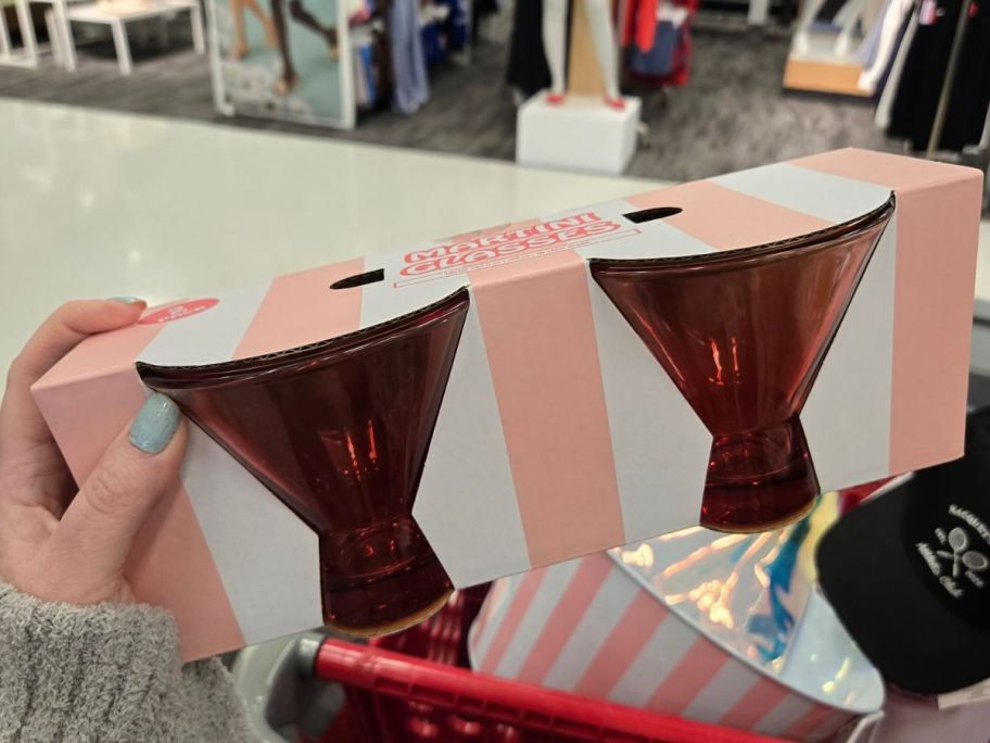 Martini Glass 2-Count box in hand in store