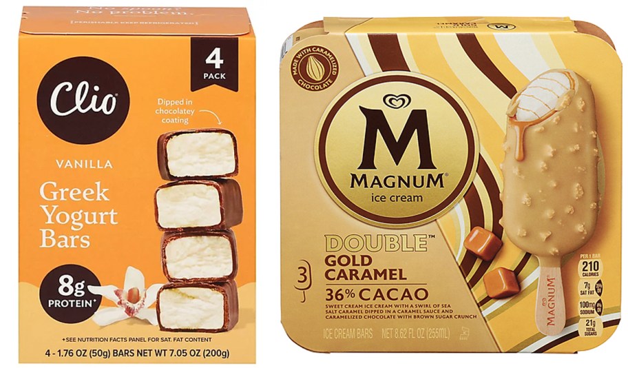 clio and magnum ice cream boxes