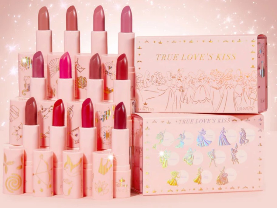 a set of Disney Princess themed lipsticks