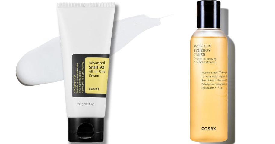 COSRX Snail cream and bottle of Synergy Toner