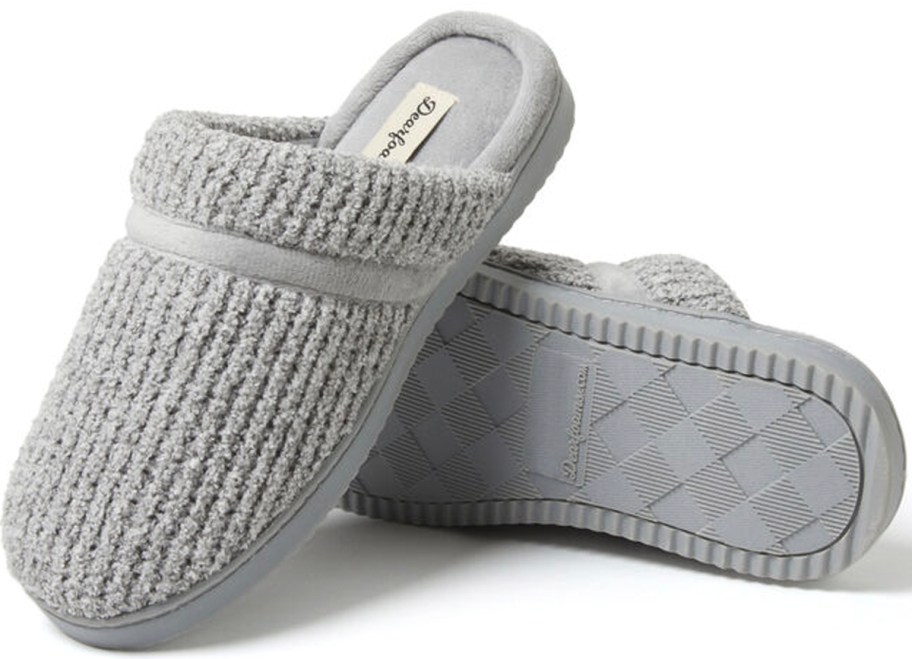 gray slip on slippers 