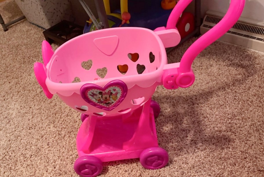 pink minnie mouse shopping cart 