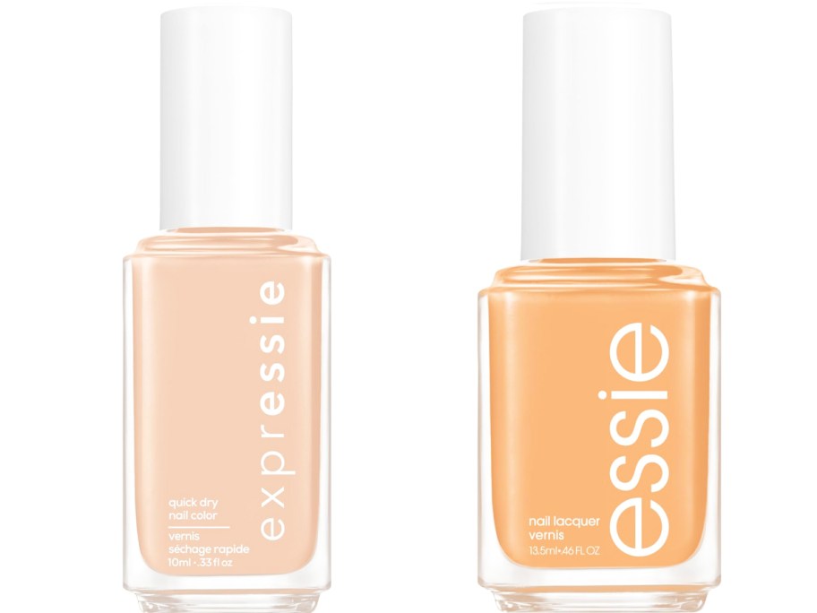 nude and orange shades of essie Nail Polishes
