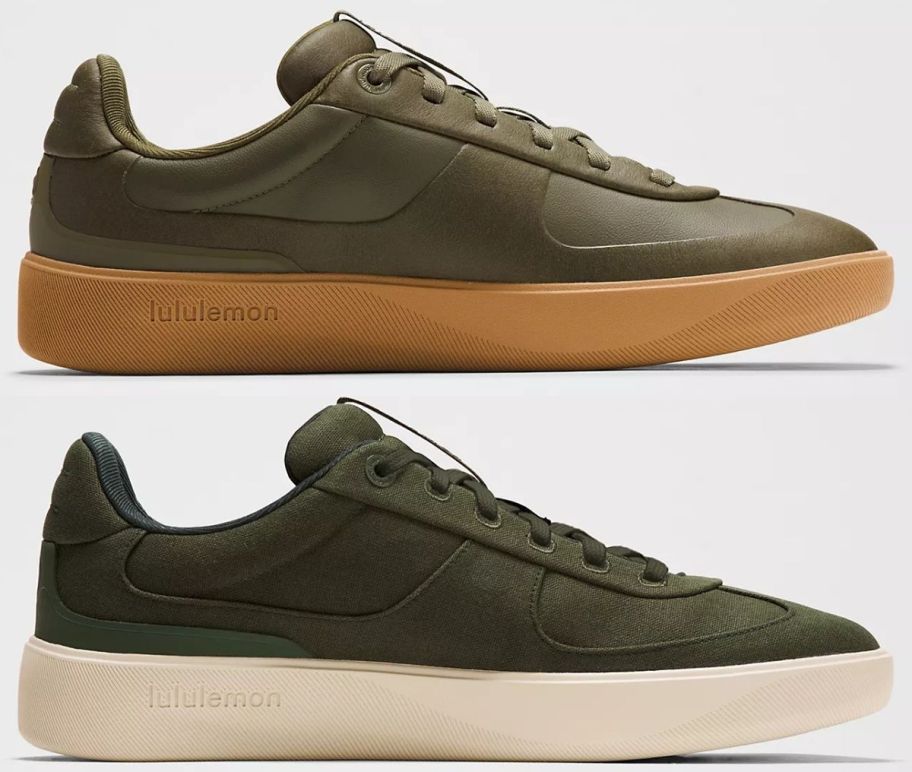 two green mens sneakers