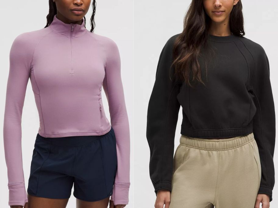 lululemon zip up sweater and crewneck sweatshirt