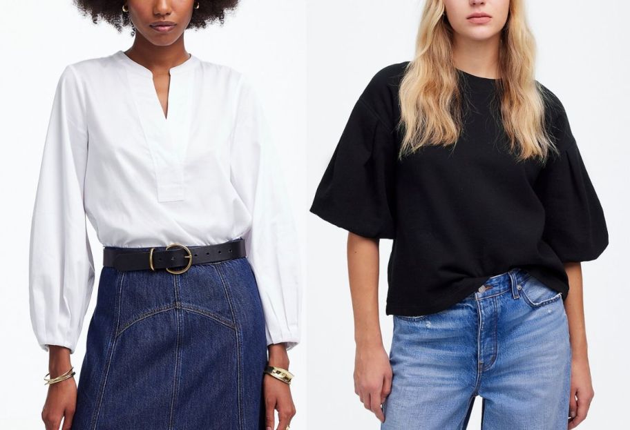 two women in madewell tops