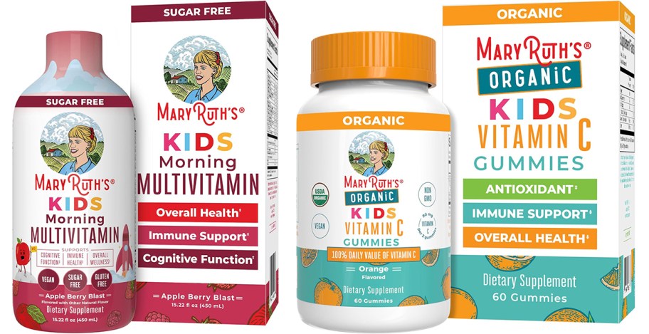 two bottles of kids health supplements