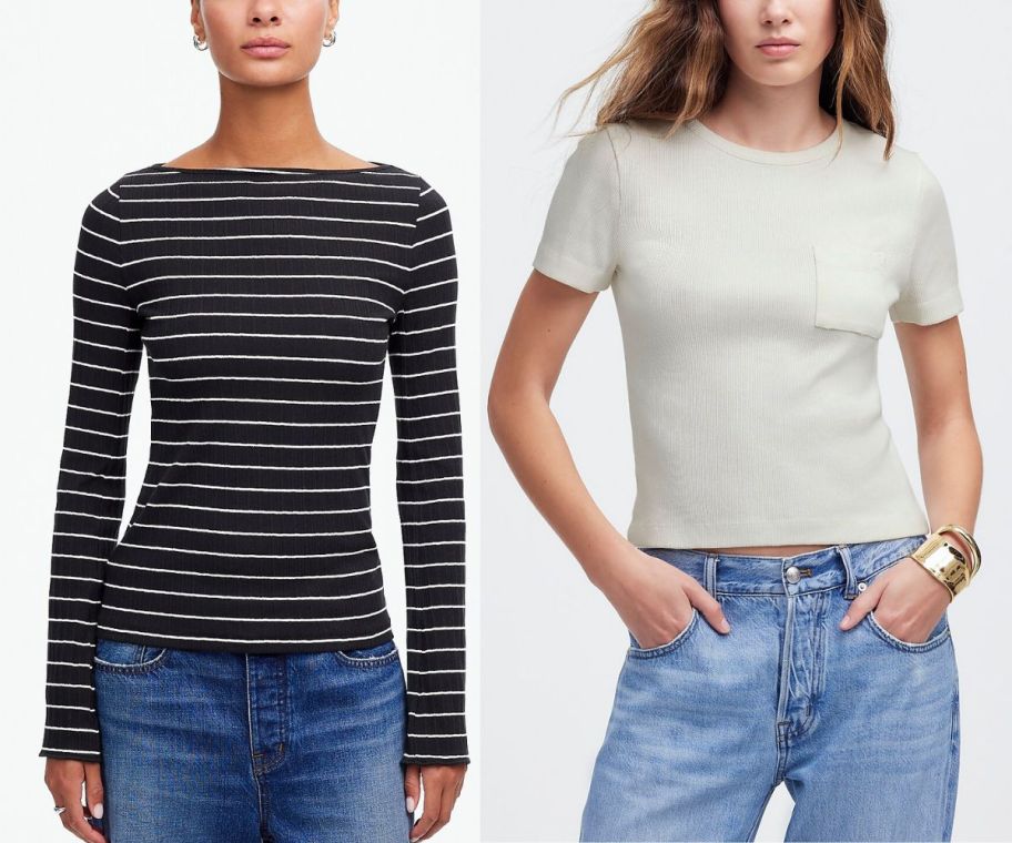 two women in madewell tops