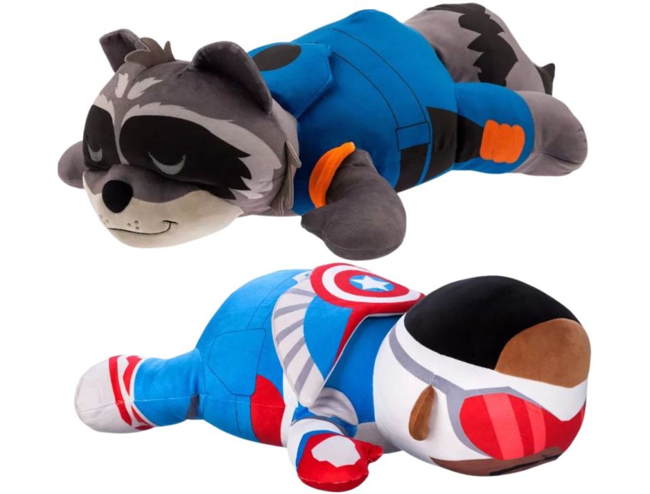 captain america and rocket raccoon cuddleez pillows