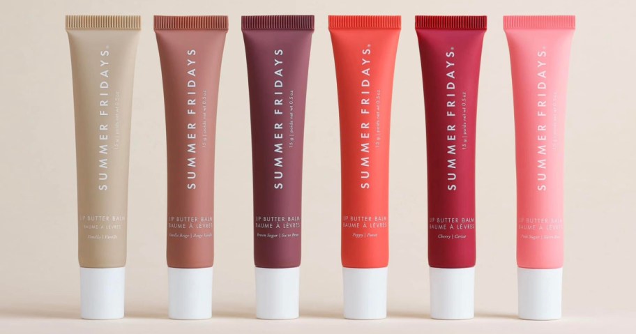 assorted summer fridays lip balm tubes