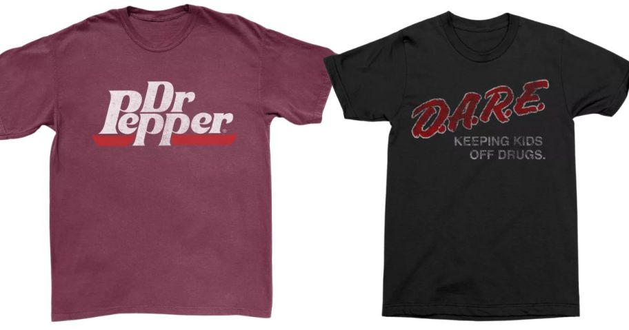 dr pepper and d.a.r.e men's shirt stock images