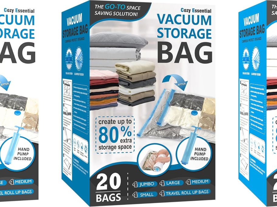 Vacuum Storage Bag 20 pack box stock image