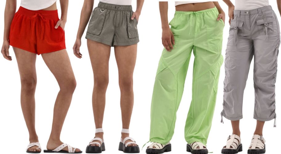 bottom half of 4 women on a white background