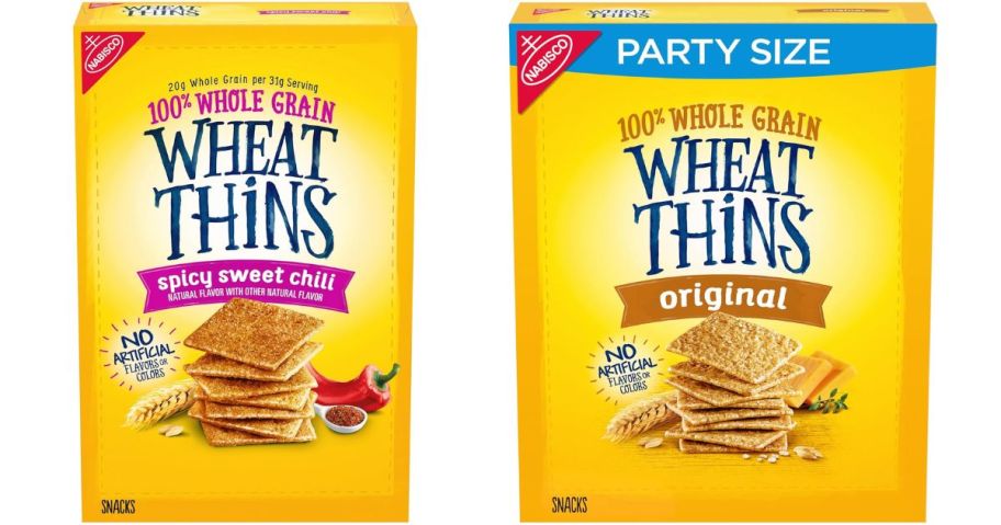 wheat thins cracker boxes