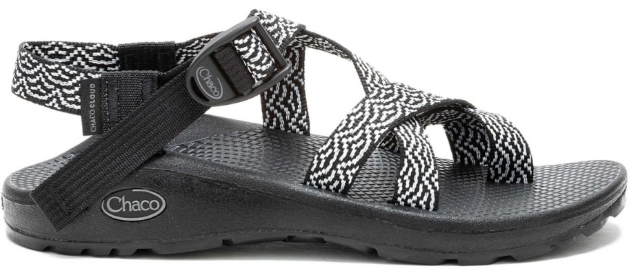 women's black and white Chacos sandal