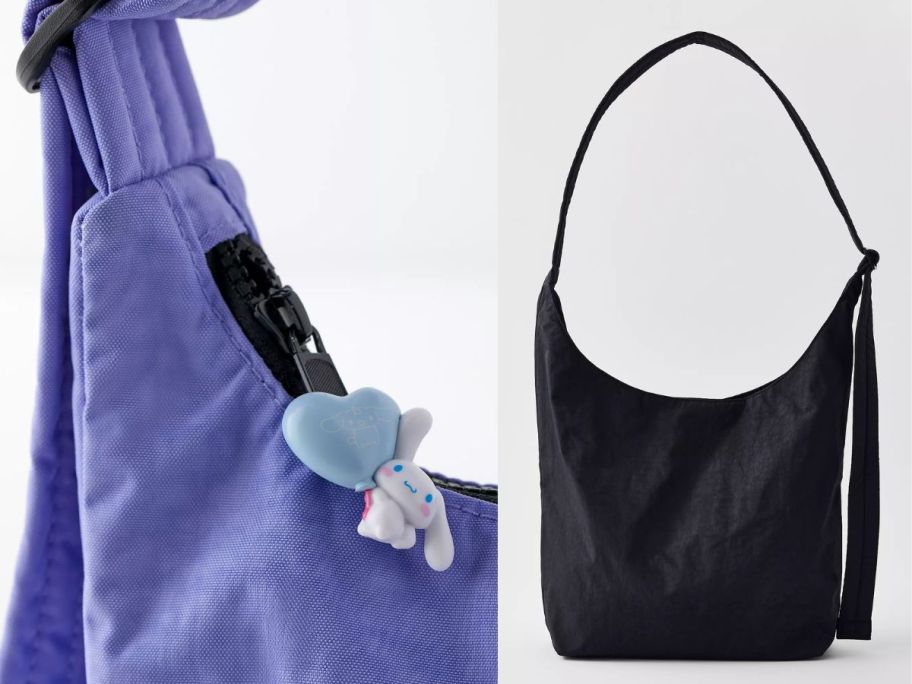 A back bag and a bag with a Hello Kitty friend on the zipper