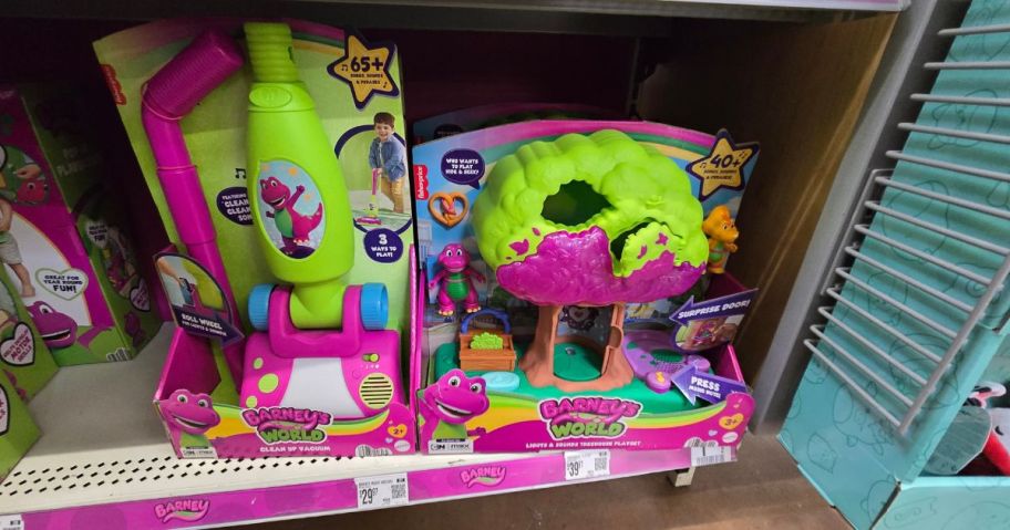 A Barney Vacuum and Treehouse Playset