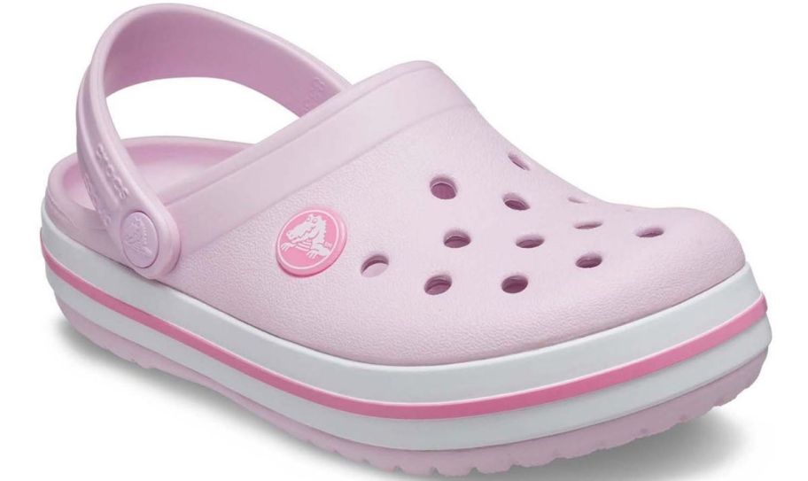 a pink kids clog