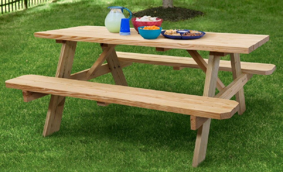 Display of Style Selections 72″ Picnic Table in the outdoor space of a home