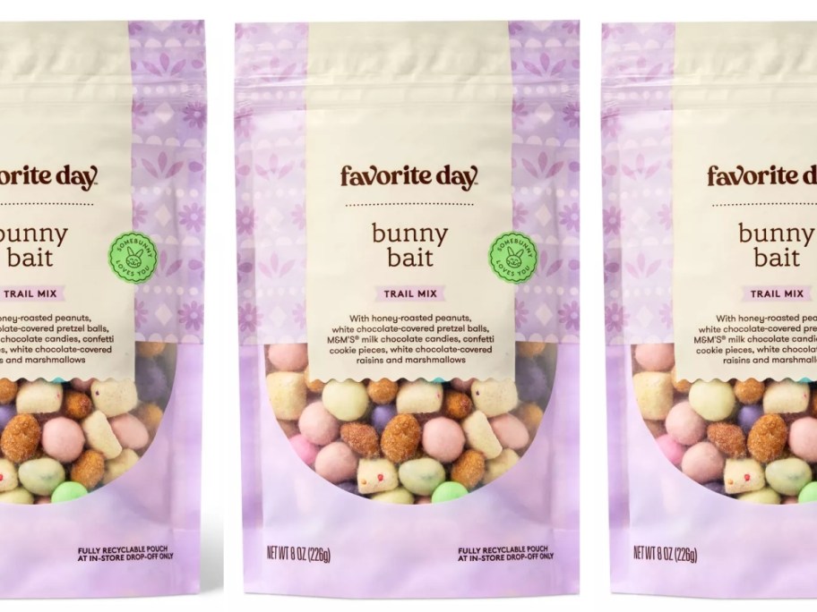 3 bags of Bunny Bait Trail Mix