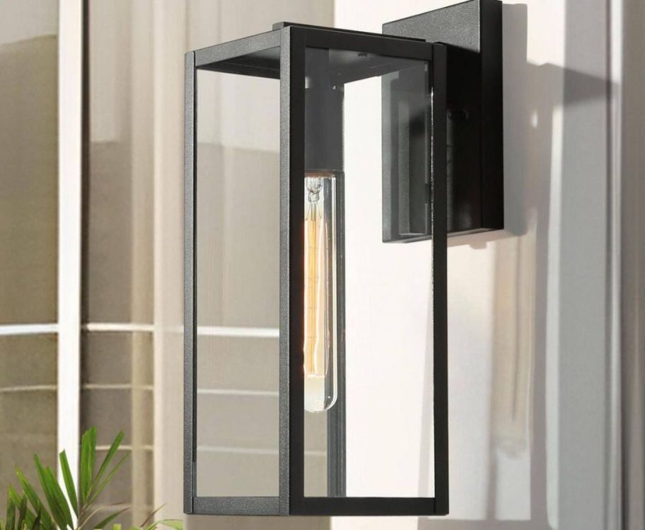 A LNC Modern Black Outdoor Wall Lantern