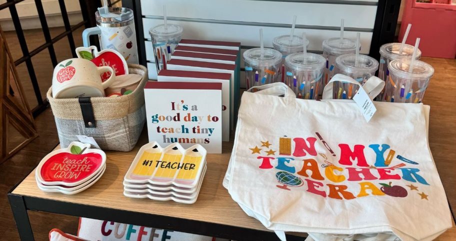 Kirkland's Teacher Appreciation gifts on display at their store