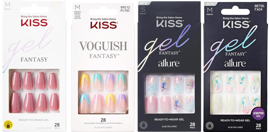 4 boxes of kiss press-on nails
