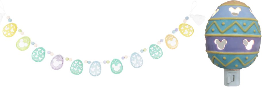 disney easter garland and egg-shaped nightlight