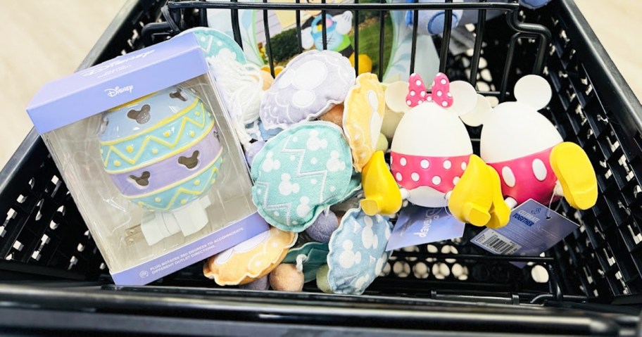 Disney easter decor in black shopping cart