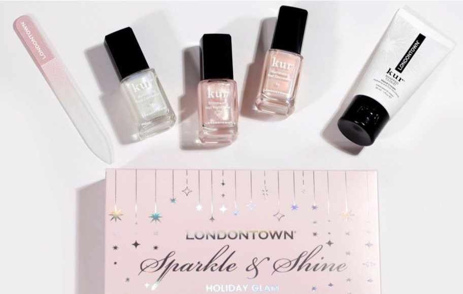3 Londontown Nail Polish, a File and a hand cream
